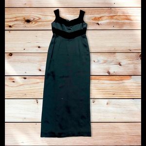 Jones New York Evening Straps Dress 4 Maxi Formal Party Velvet Bust Slit back